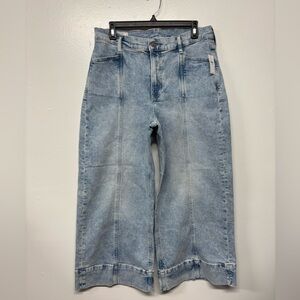 NWT Gap High Rise Wide Leg Stride Ankle Jeans Size 12 Short